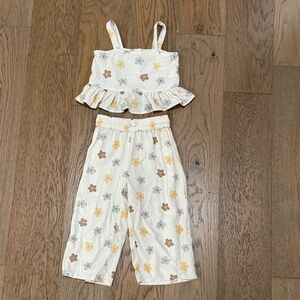 Floral Ruffle Top and Pants Set